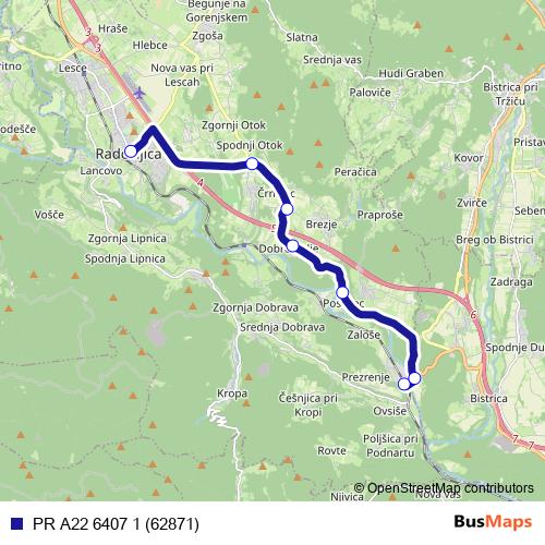 PR A22 6407 1 (62871) bus Line Map