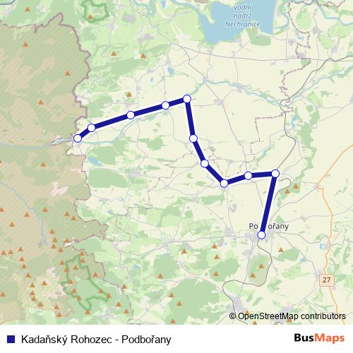 Kadaňský Rohozec - Podbořany rail Line Map