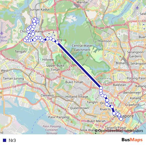 Nr3 bus Line Map