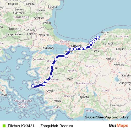 Flixbus Kk3431 bus Line Map