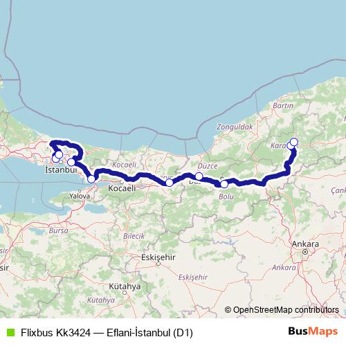 Flixbus Kk3424 bus Line Map