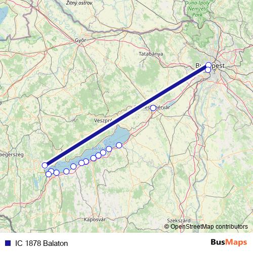 IC 1878 Balaton rail Line Map