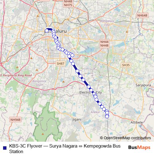 KBS-3C Flyover bus Line Map