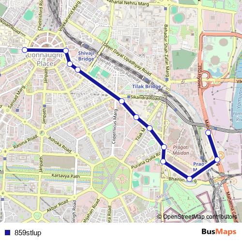 859stlup bus Line Map