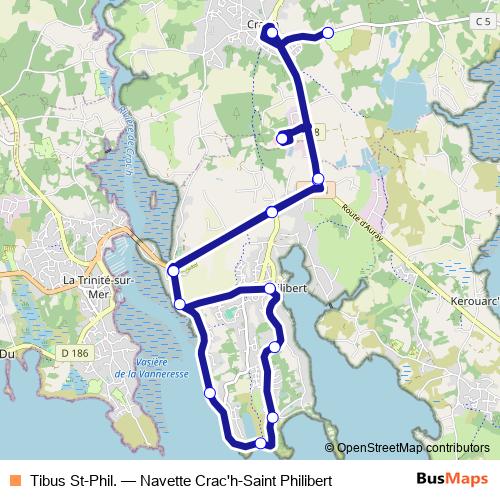 Tibus St-Phil. bus Line Map