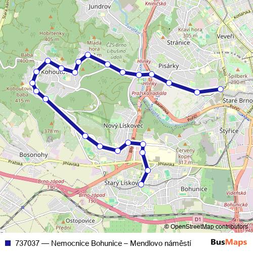 737037 trolleybus Line Map