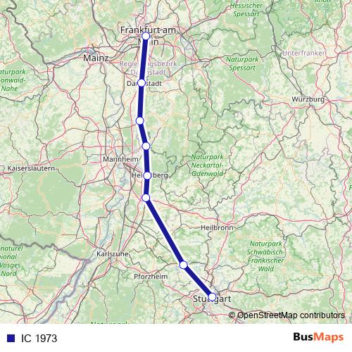 IC 1973 rail Line Map