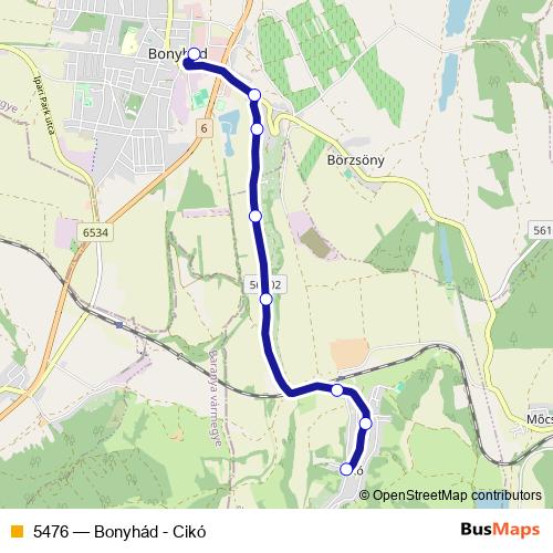 5476 bus Line Map