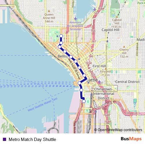 Metro Match Day Shuttle bus Line Map