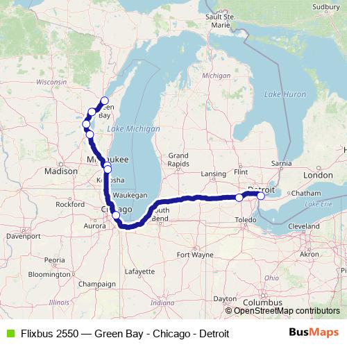 Flixbus 2550 bus Line Map