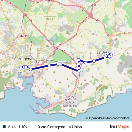 Alsa - L10v bus Line Map