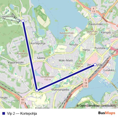 Vip 2 bus Line Map