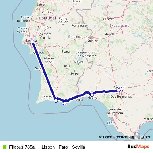 Flixbus 785a bus Line Map