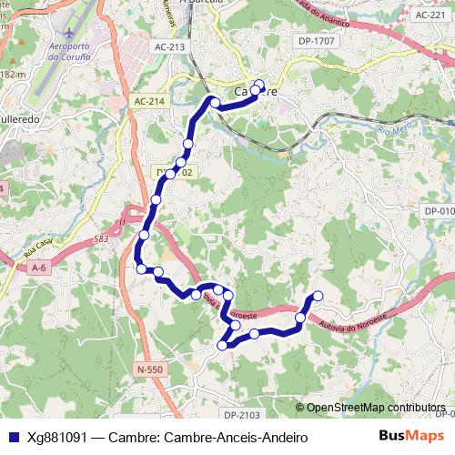 Xg881091 bus Line Map