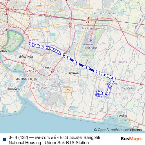 3-14 (132) bus Line Map