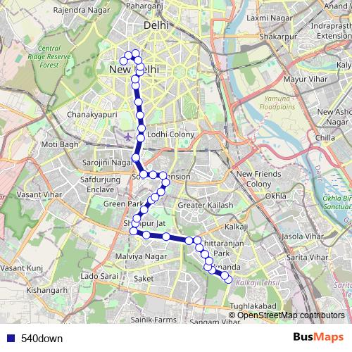 540down bus Line Map