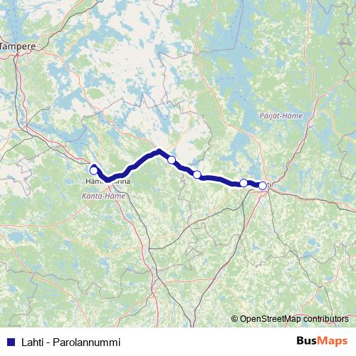Lahti - Parolannummi bus Line Map