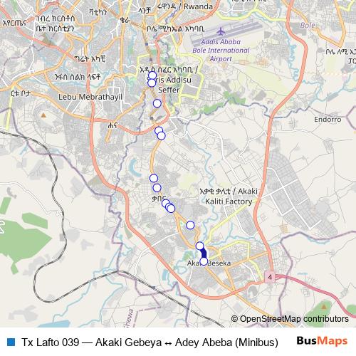 Tx Lafto 039 bus Line Map