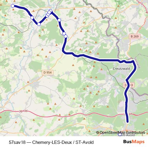 57sav18 bus Line Map