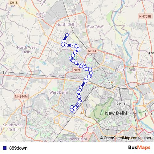 889down bus Line Map