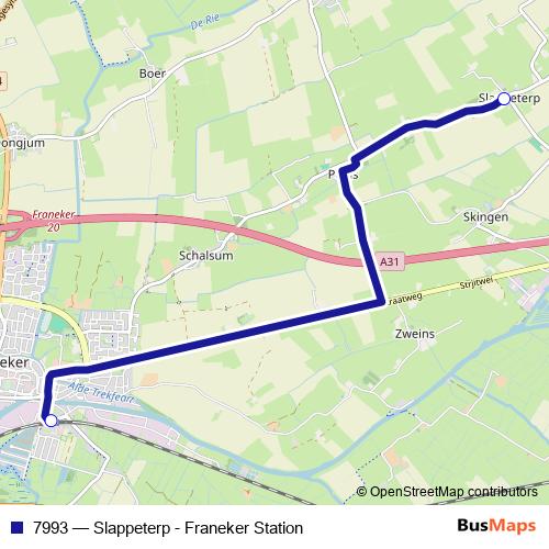 7993 bus Line Map