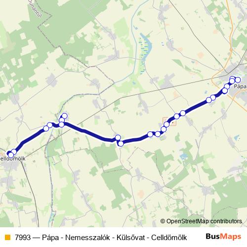 7993 bus Line Map