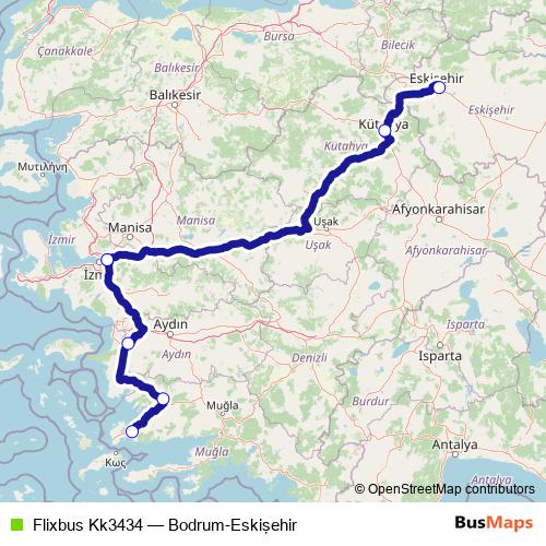 Flixbus Kk3434 bus Line Map