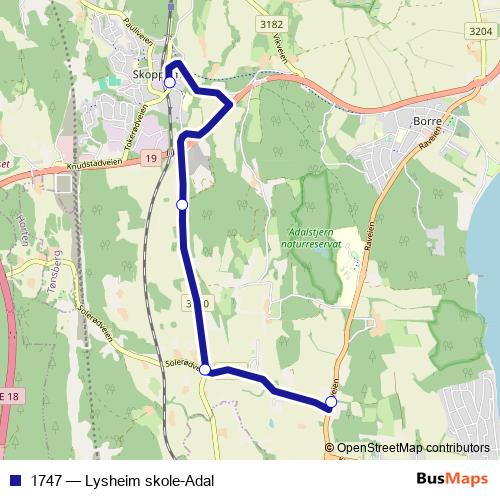1747 bus Line Map