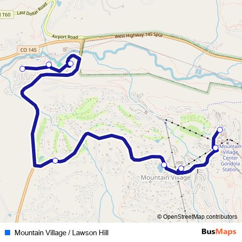 Mountain Village / Lawson Hill bus Line Map