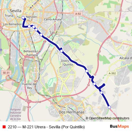 2210 bus Line Map