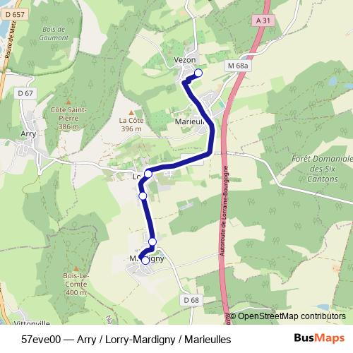 57eve00 bus Line Map