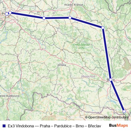 Ex3 Vindobona rail Line Map