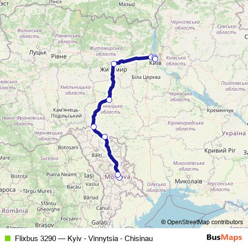 Flixbus 3290 bus Line Map