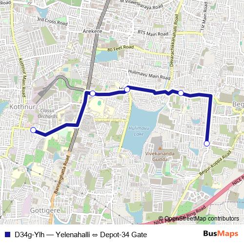 D34g-Ylh bus Line Map