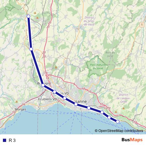 R 3 rail Line Map