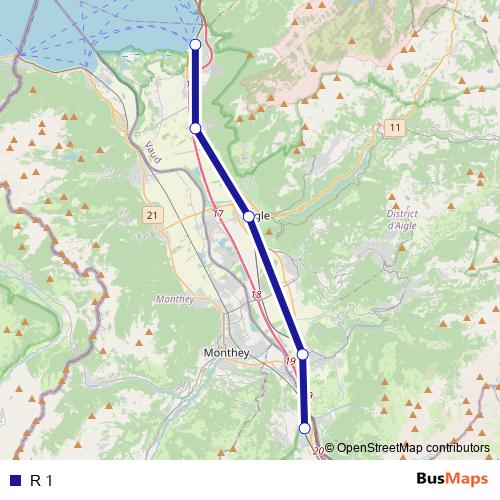 R 1 rail Line Map