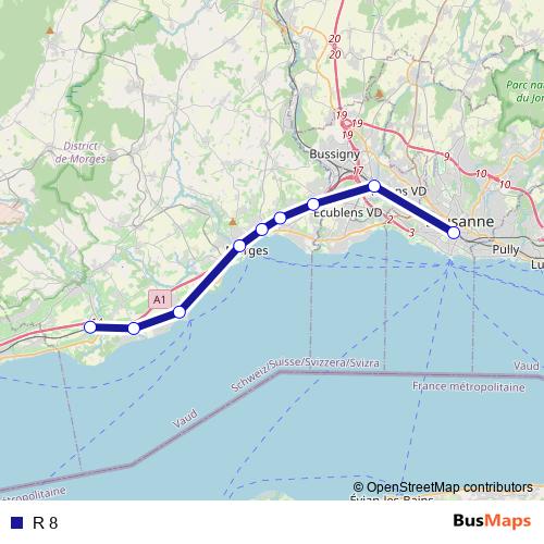 R 8 rail Line Map