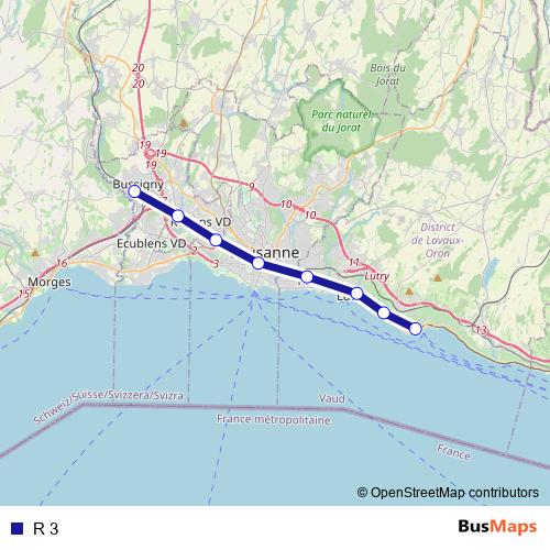 R 3 rail Line Map