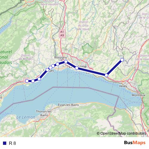 R 8 rail Line Map