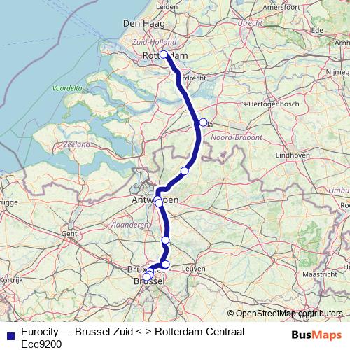 Eurocity rail Line Map