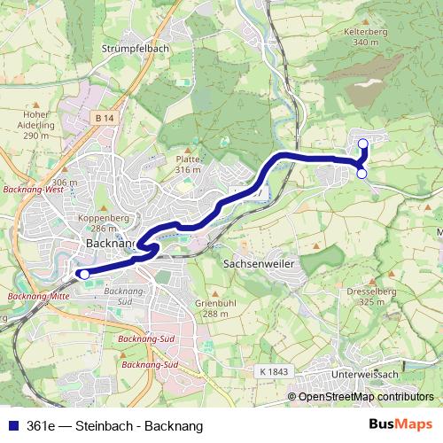 361e bus Line Map