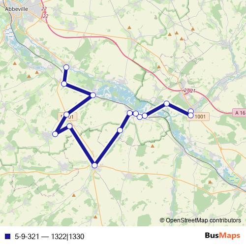 5-9-321 bus Line Map