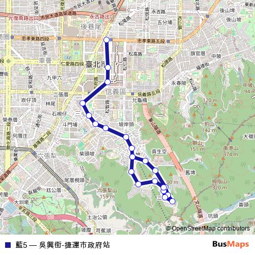 藍5 bus Line Map