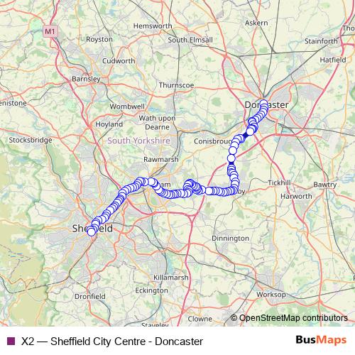 X2 bus Line Map