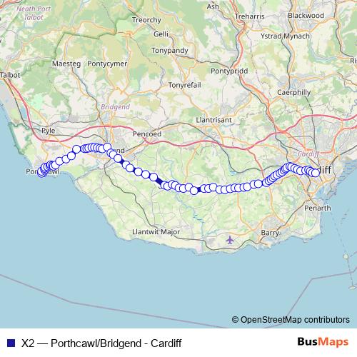 X2 bus Line Map