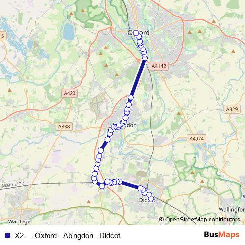 X2 bus Line Map