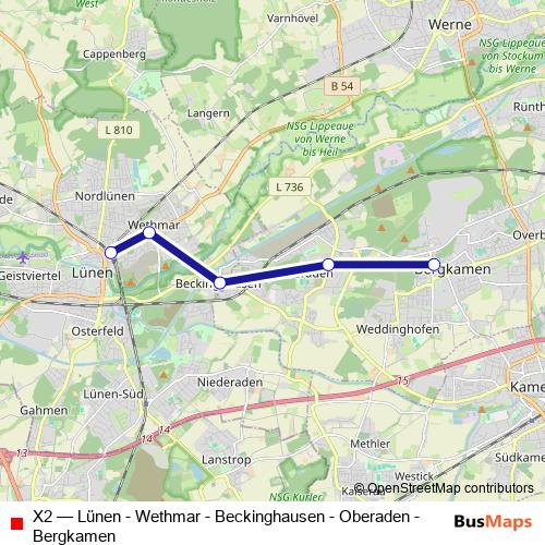 X2 bus Line Map