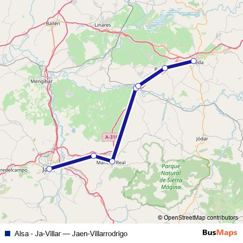 Alsa - Ja-Villar bus Line Map