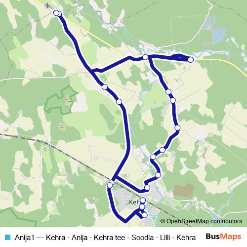 Anija1 bus Line Map