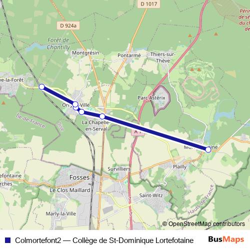 Colmortefont2 bus Line Map